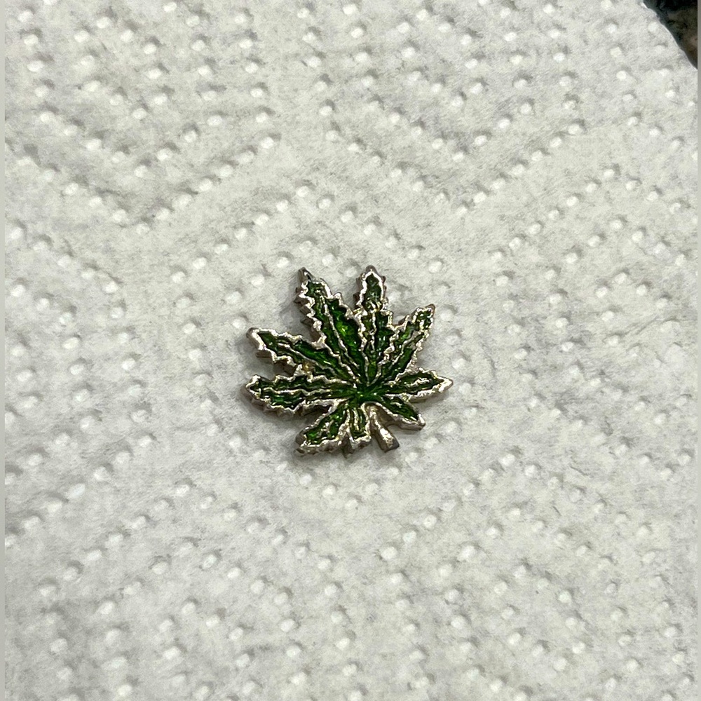 Green Leaf with Enamel